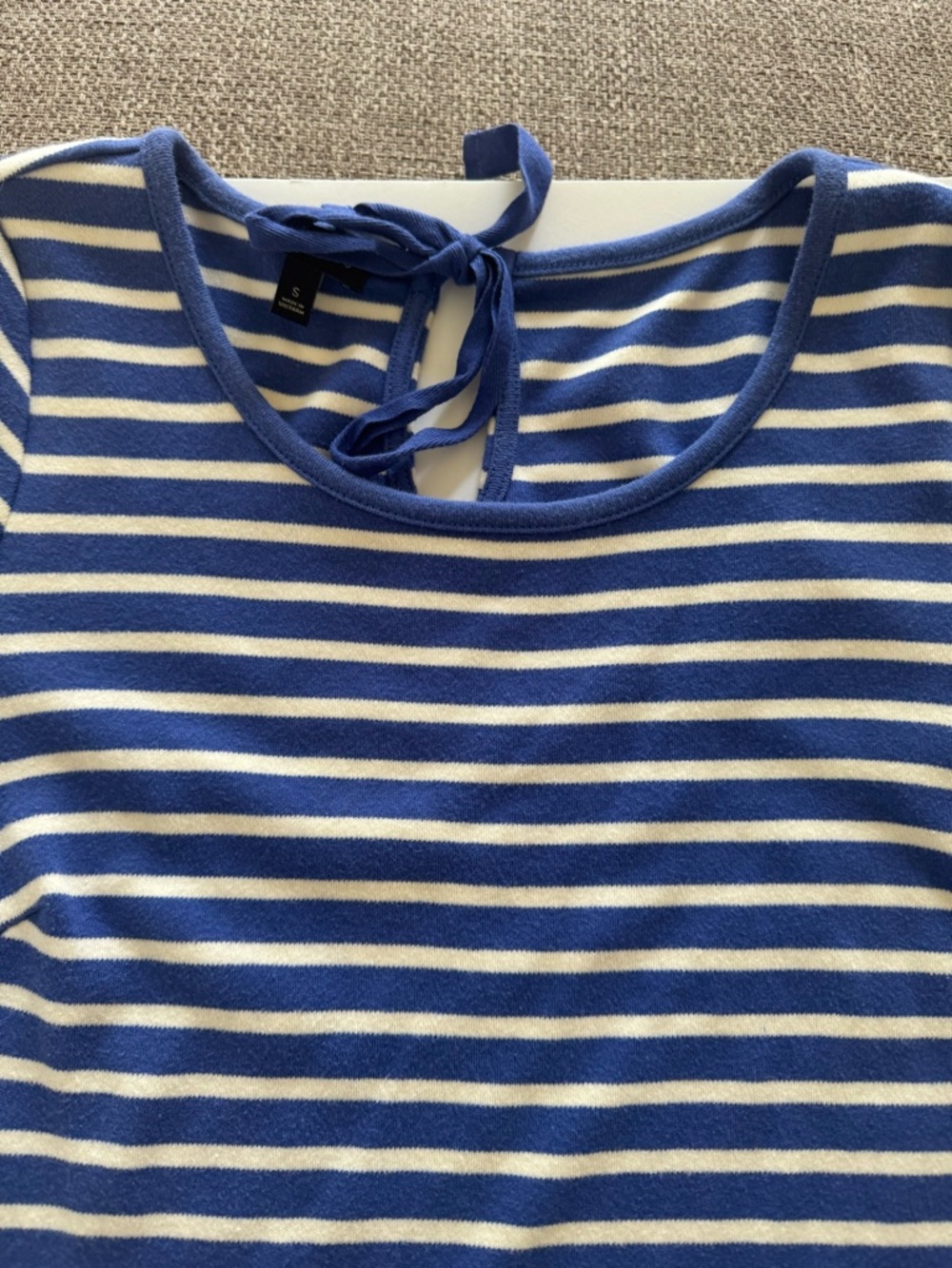 Talbots Blue and White Striped Short-Sleeve Tee Dress Small - Picture 3 of 7